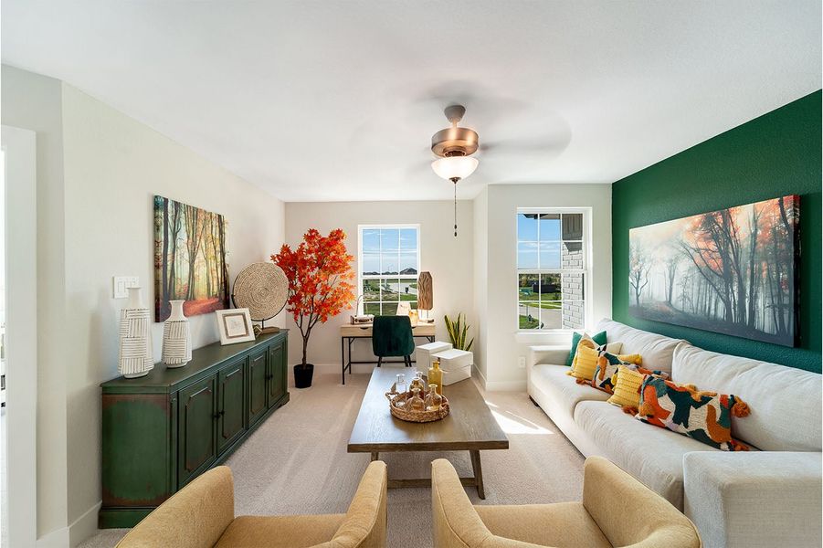 Furnished interior in a model home at Heartland in Crandall (Image 4).