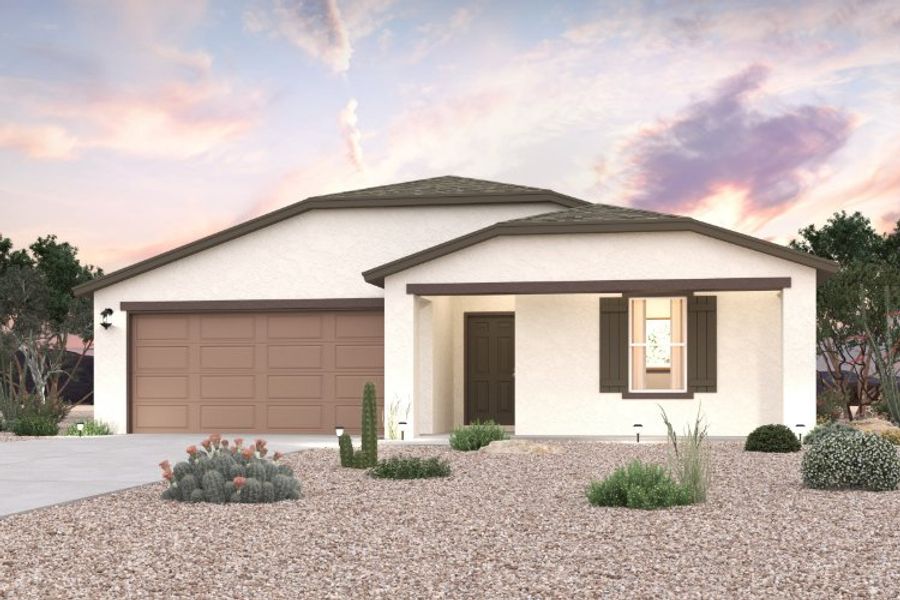 A house with a garage.