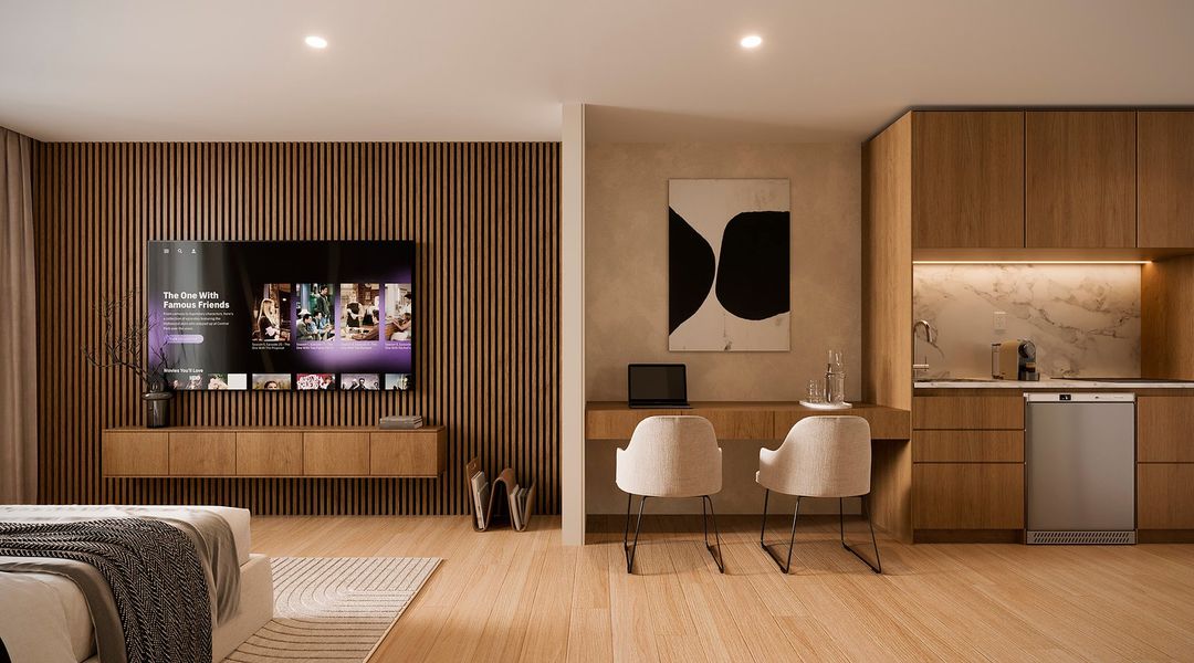 Furnished interior in a model home at Visions at Brickell Station in Miami (Image 6).