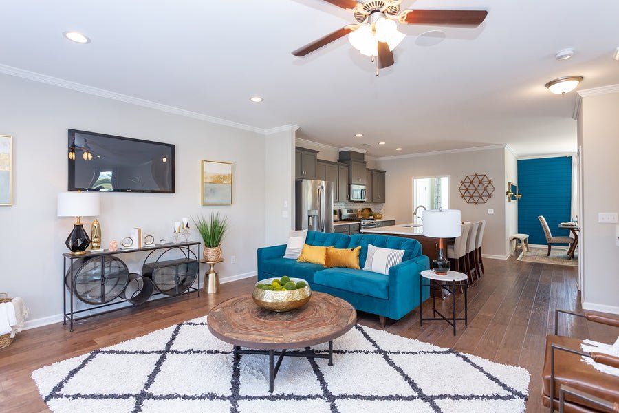 Furnished interior in a model home at Myers Point in Morrisville (Image 11). Furnished interior in a model home at Myers Point in Morrisville (Image 11).