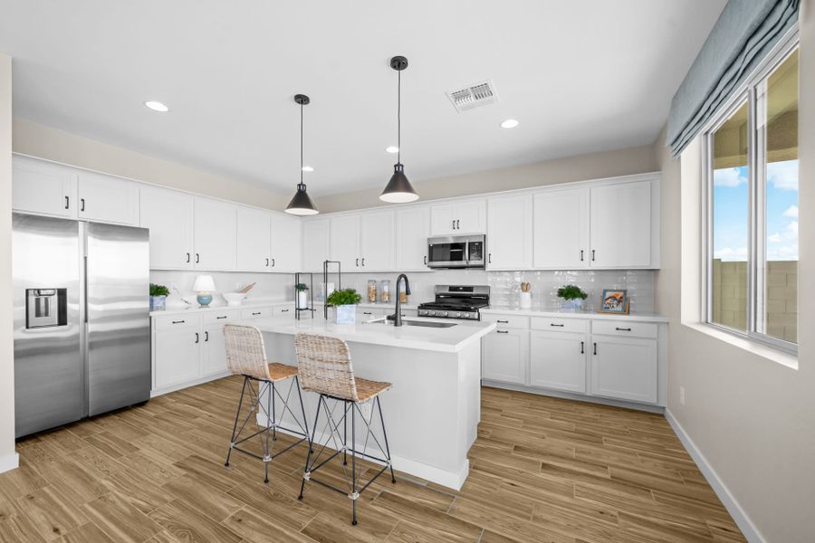 Kitchen | Skyline Floorplan | Elara at Moonlight | New Homes in Maricopa, AZ by Landsea Homes