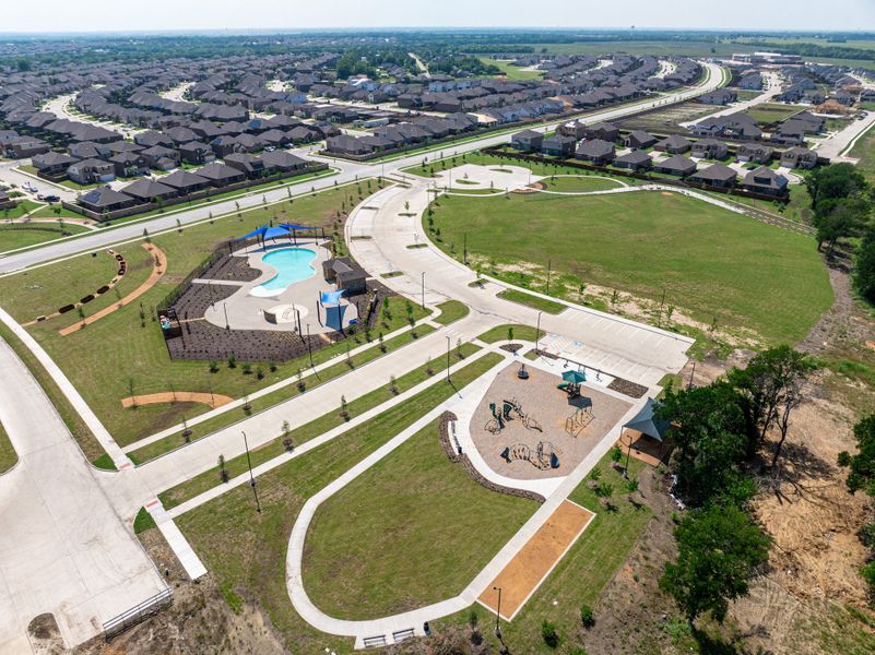 Aerial view of the Whitewing Trails: Meadows 50' community in Princeton, TX, showing layout and nearby surroundings (Image 1). Aerial view of the Whitewing Trails: Meadows 50' community in Princeton, TX, showing layout and nearby surroundings (Image 1).
