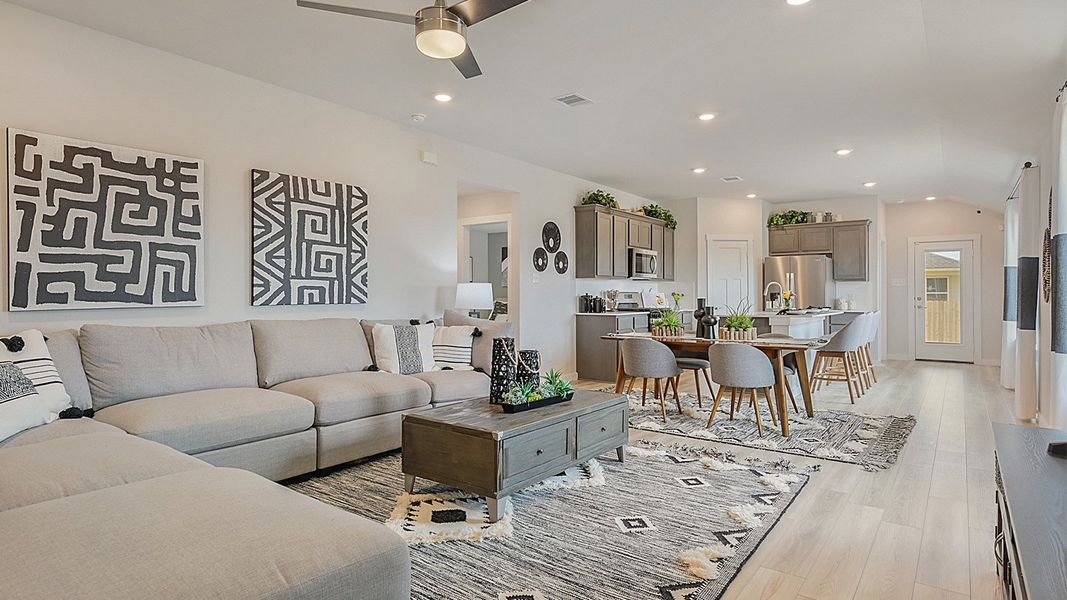 Furnished interior in a model home at Midtown Reserve in College Station (Image 9).