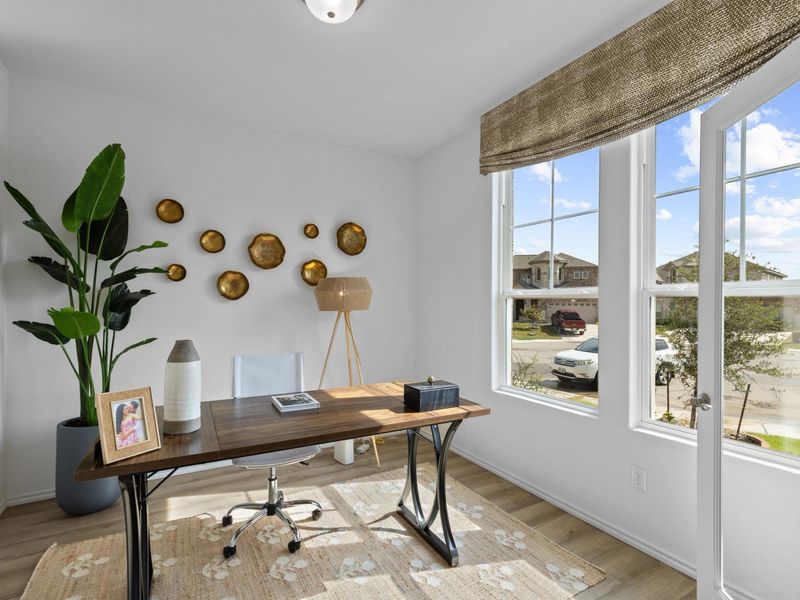 Furnished interior in a model home at Horizon Pointe in Converse (Image 15).