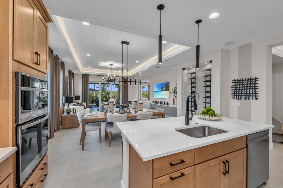 Furnished interior in a model home at Reflection Villas at Watercolor Place in Bradenton (Image 99).