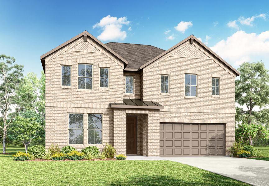 Front exterior of a home in the Union Park 50s community, located in Little Elm, TX (Image 3).