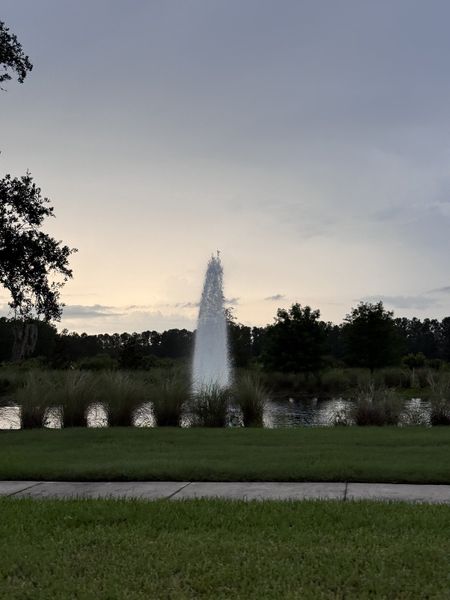 Peaceful landscape with a fountain in Summer Bay at Grand Oaks by Pulte Homes, St. Augustine, FL. Peaceful landscape with a fountain in Summer Bay at Grand Oaks by Pulte Homes, St. Augustine, FL.