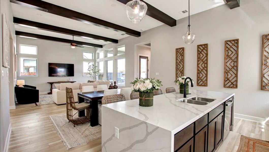 Furnished interior in a model home at Sunterra 40 in Katy (Image 29).