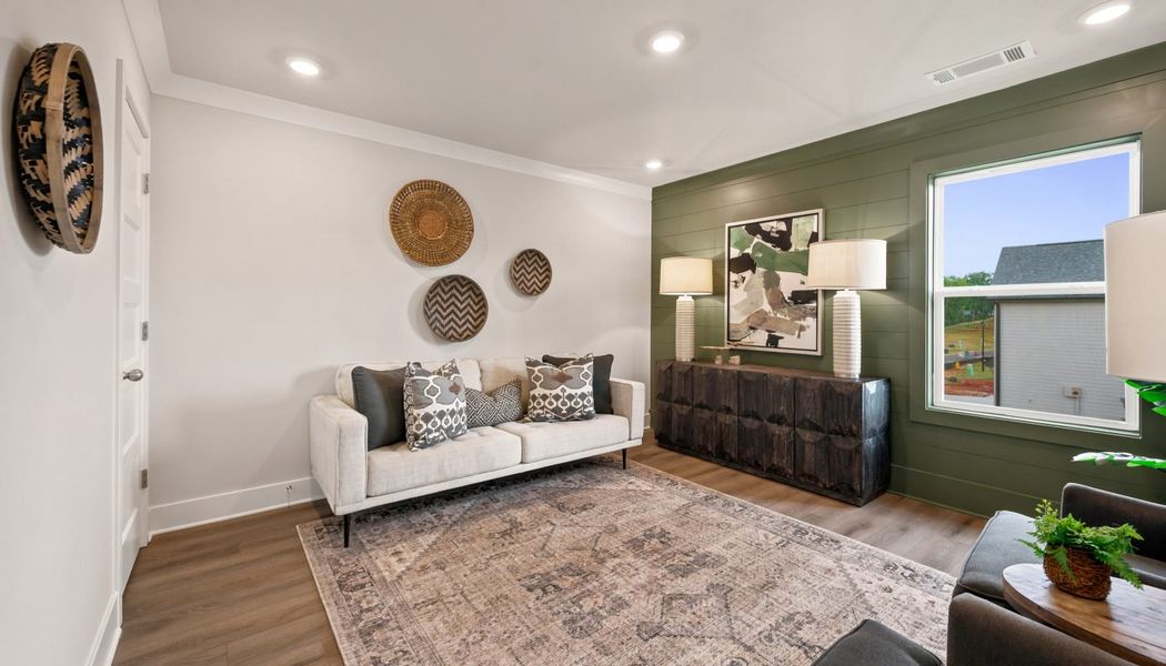 Furnished interior in a model home at Greenefield in Cartersville (Image 36).