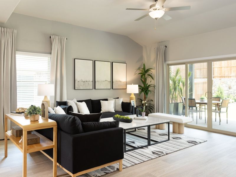 The Bexar living room featured at Anna Ranch.