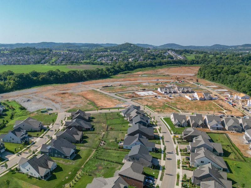 Aerial view of the Waters Edge community in Franklin, TN, showing layout and nearby surroundings (Image 11).