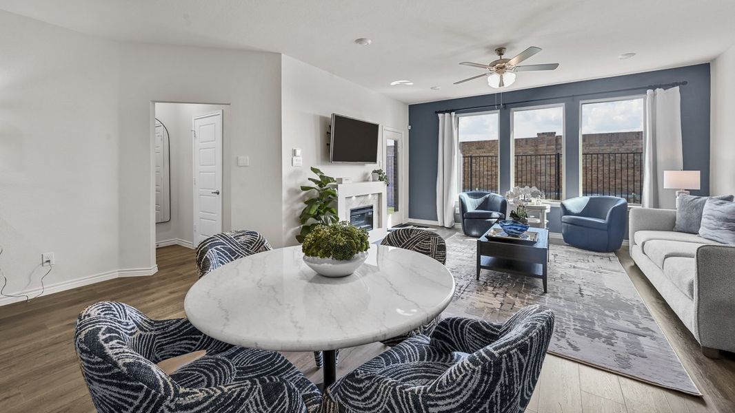 Furnished interior in a model home at The Villages of Hurricane Creek Townhomes in Anna (Image 24). Furnished interior in a model home at The Villages of Hurricane Creek Townhomes in Anna (Image 24).