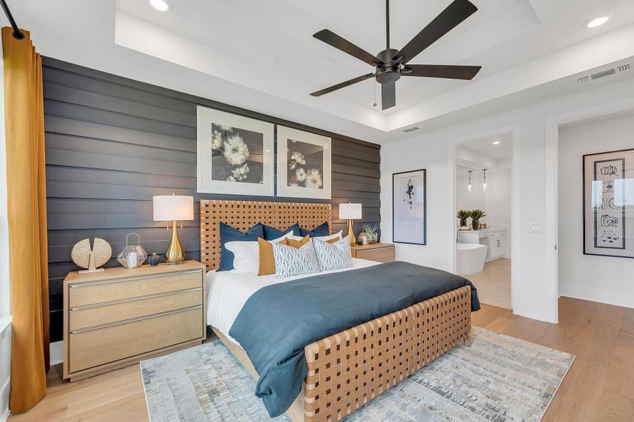 Furnished interior in a model home at The Colony - 50' in Bastrop (Image 25).