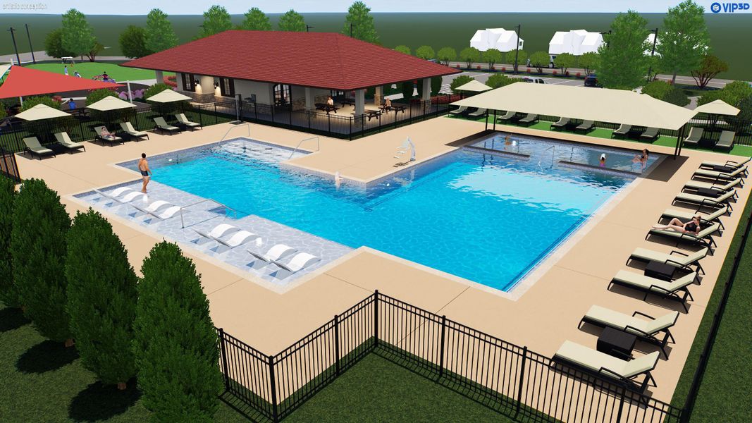 A large swimming pool. A large swimming pool.