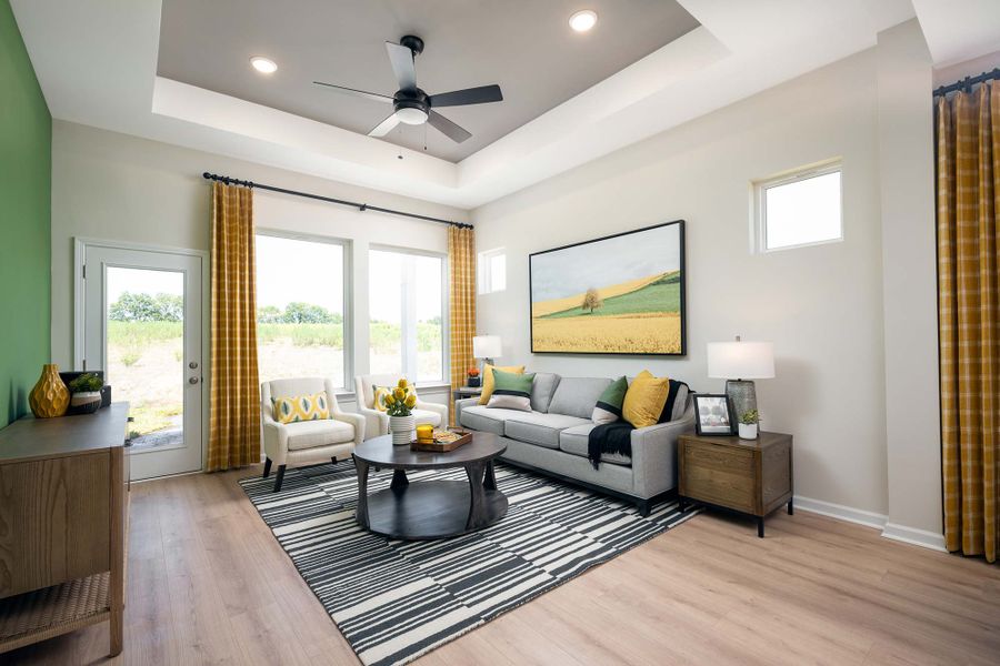Furnished interior in a model home at Nexus – Park Collection in Gallatin (Image 9).