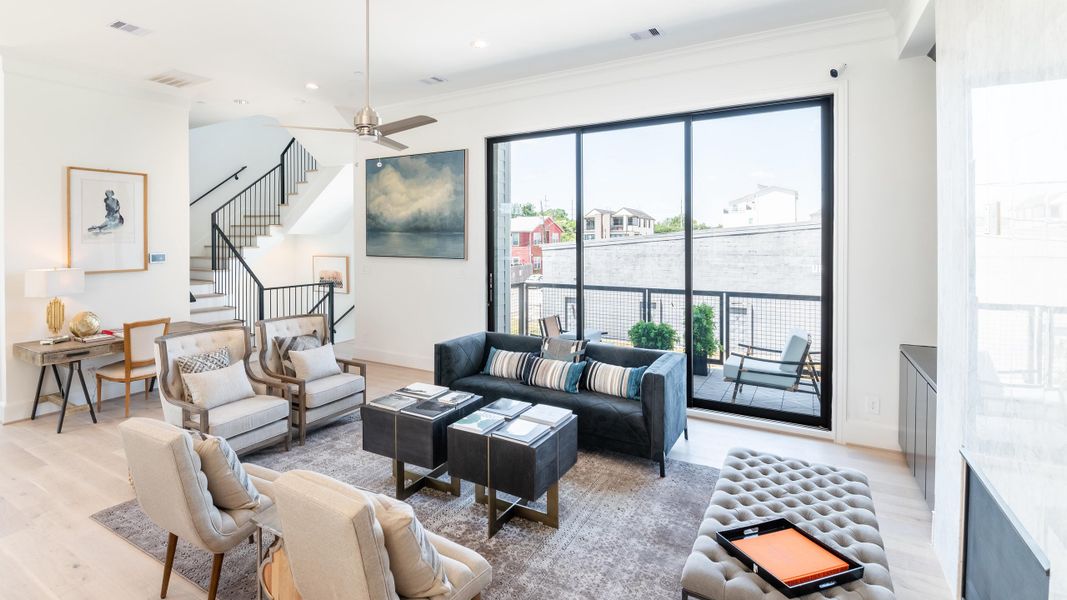 Furnished interior in a model home at Crocker Street in Houston (Image 9).