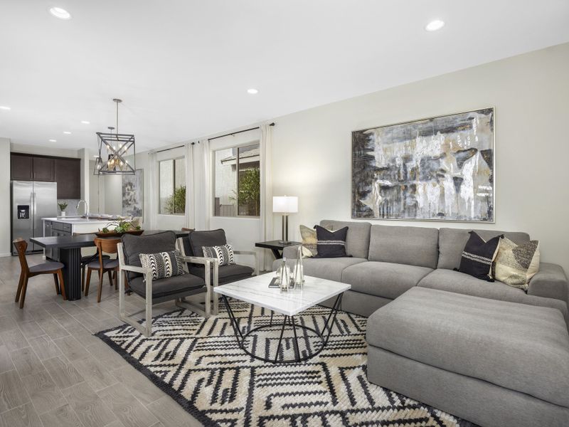 Great room in the Ethan floorplan at Hanson Ridge.