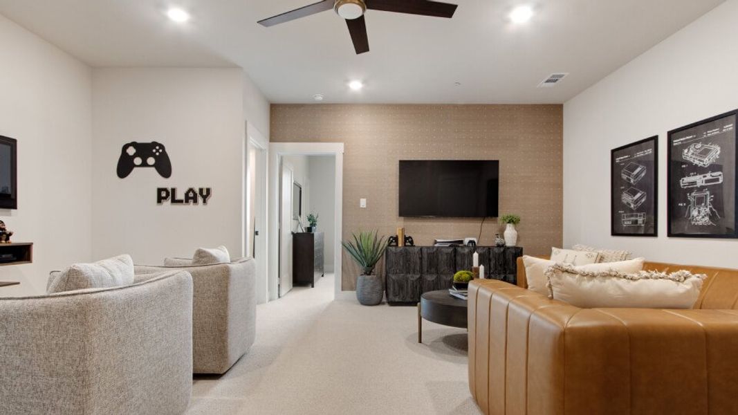 Furnished interior in a model home at Cottonwood Creek in Rowlett (Image 30).