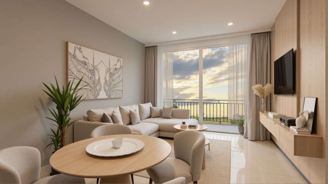 Furnished interior in a model home at R. Homes Lux in Homestead (Image 4).