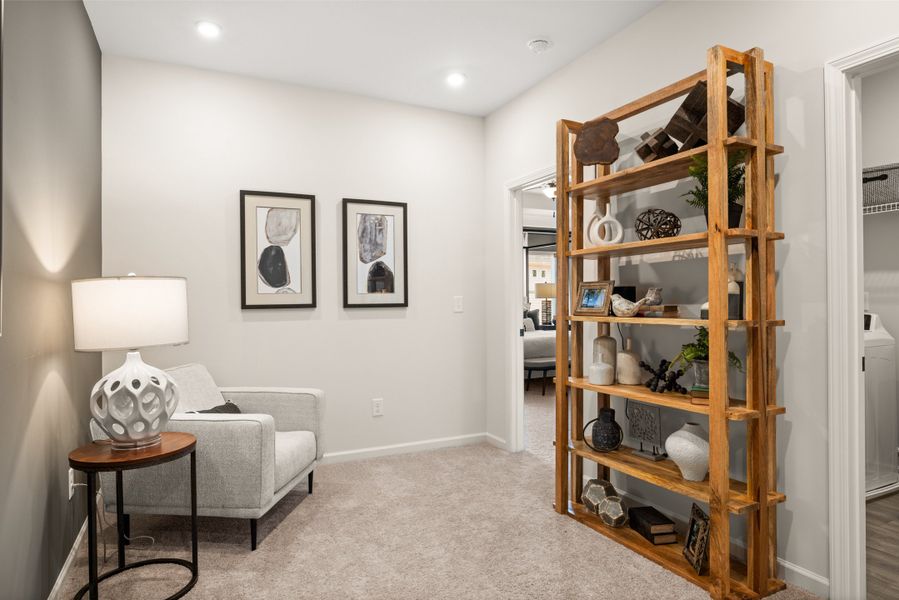 Furnished interior in a model home at Crescent Towns in Riverdale (Image 18). Furnished interior in a model home at Crescent Towns in Riverdale (Image 18).