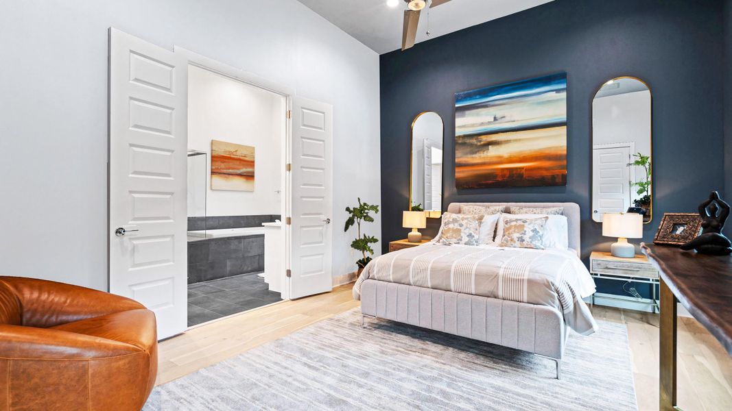 Furnished interior in a model home at Bluebonnet Lofts in Austin (Image 20).