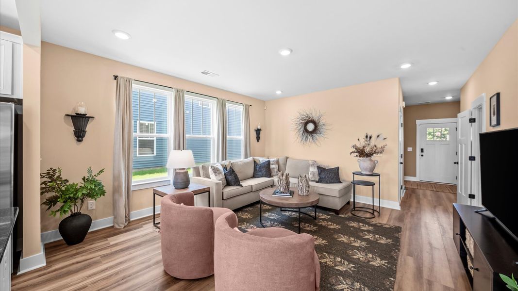 Furnished interior in a model home at Clarke Townes in Anderson (Image 10). Furnished interior in a model home at Clarke Townes in Anderson (Image 10).
