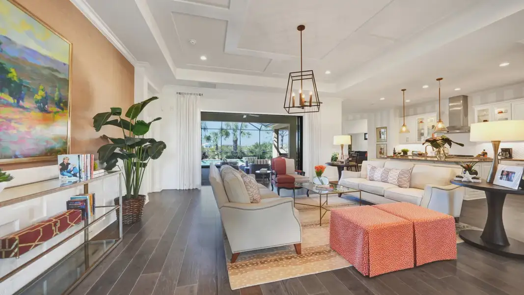 Furnished interior in a model home at Boca Royale Golf and Country Club at Wellen Park in Englewood (Image 6).