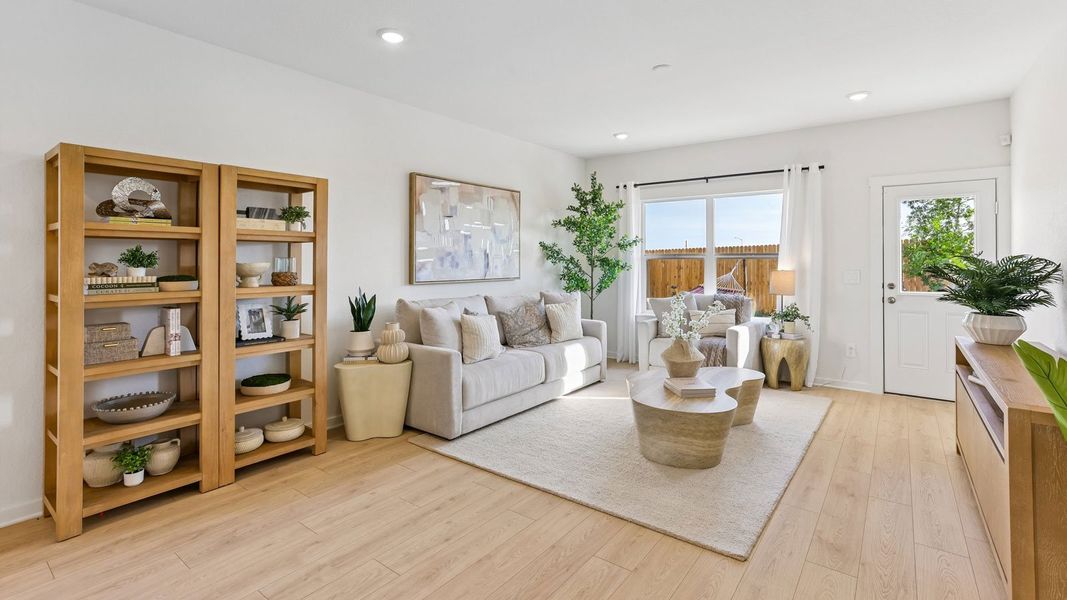 Furnished interior in a model home at Frontier in Mustang Ridge (Image 38).