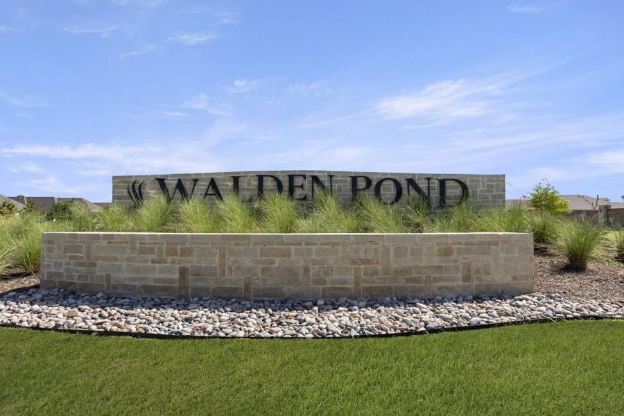 Entrance to the Walden Pond community in Forney, TX, featuring signage and landscaping (Image 12).