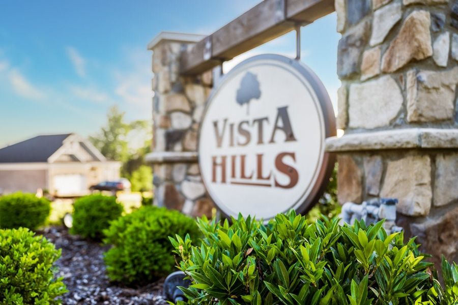 Entrance to the Vista Hills community in Louisville, KY, featuring signage and landscaping (Image 2). Entrance to the Vista Hills community in Louisville, KY, featuring signage and landscaping (Image 2).