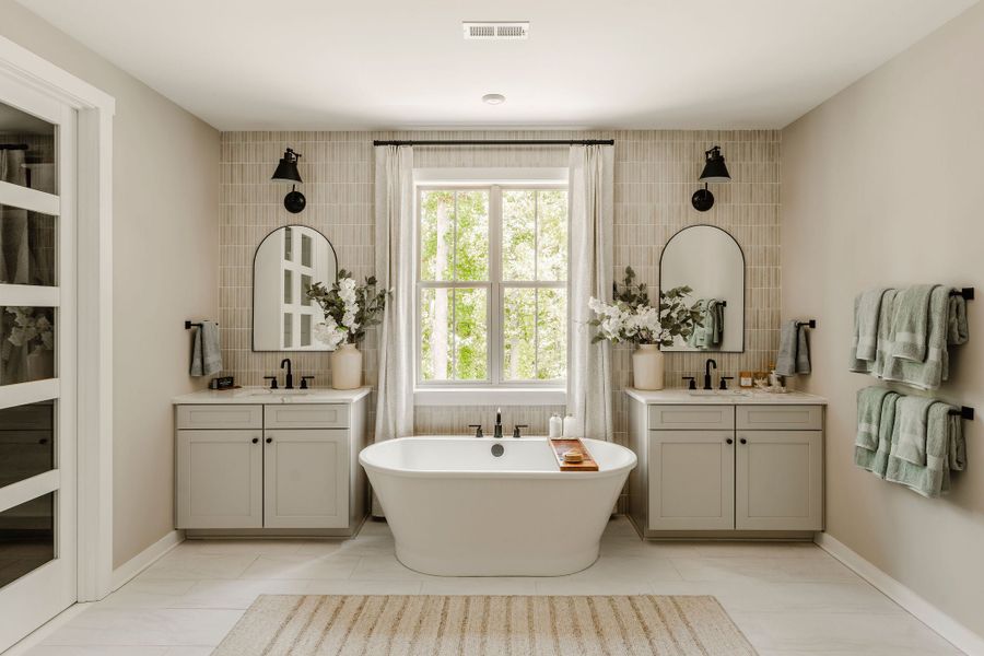 Furnished interior in a model home at Edgewater on Lake Tillery Inland in Norwood (Image 5).