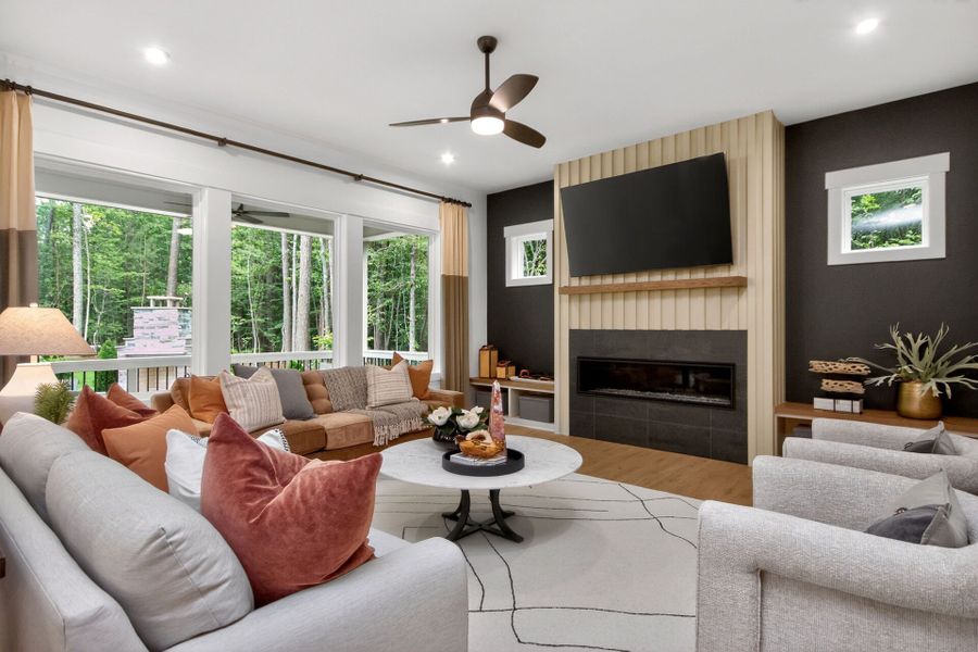 Furnished interior in a model home at Flatiron Forest in Pittsboro (Image 10).