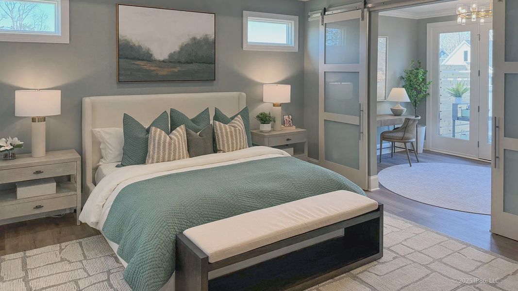 Furnished interior in a model home at The Courtyards at Lake Davidson in Mooresville (Image 27).