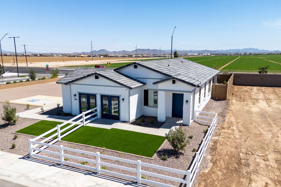Front exterior of a home in the Hayden Estates community, located in Buckeye, AZ (Image 4). Front exterior of a home in the Hayden Estates community, located in Buckeye, AZ (Image 4).