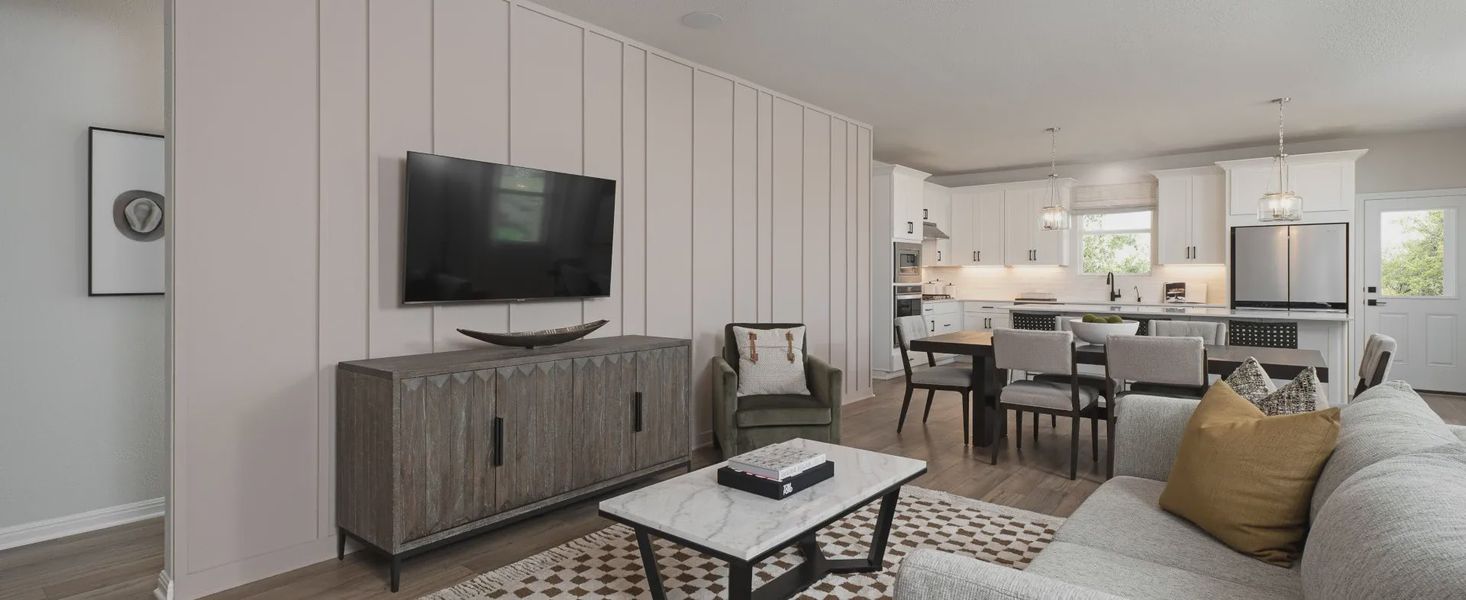 Furnished interior in a model home at Covered Bridge in Hutto (Image 18).