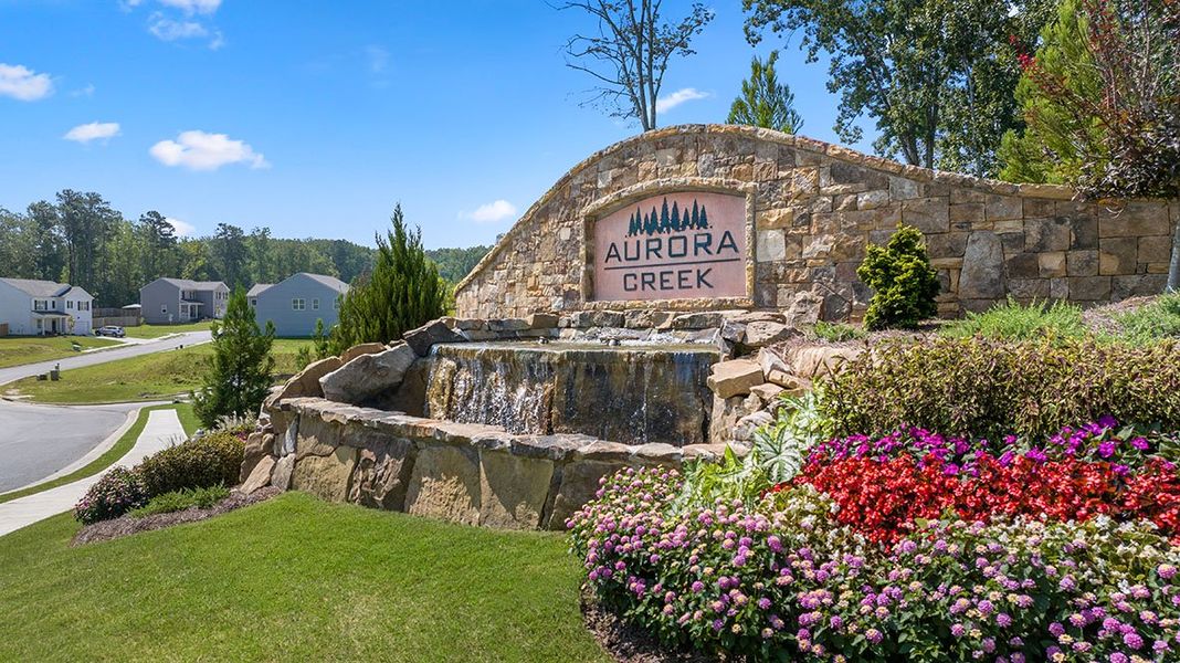Entrance to the Aurora Creek community in Dallas, GA, featuring signage and landscaping (Image 15).