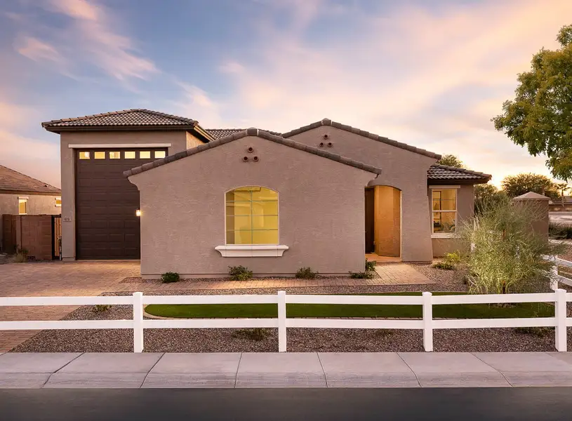 Front exterior of a home in the Hayden Estates community, located in Buckeye, AZ (Image 4). Front exterior of a home in the Hayden Estates community, located in Buckeye, AZ (Image 4).