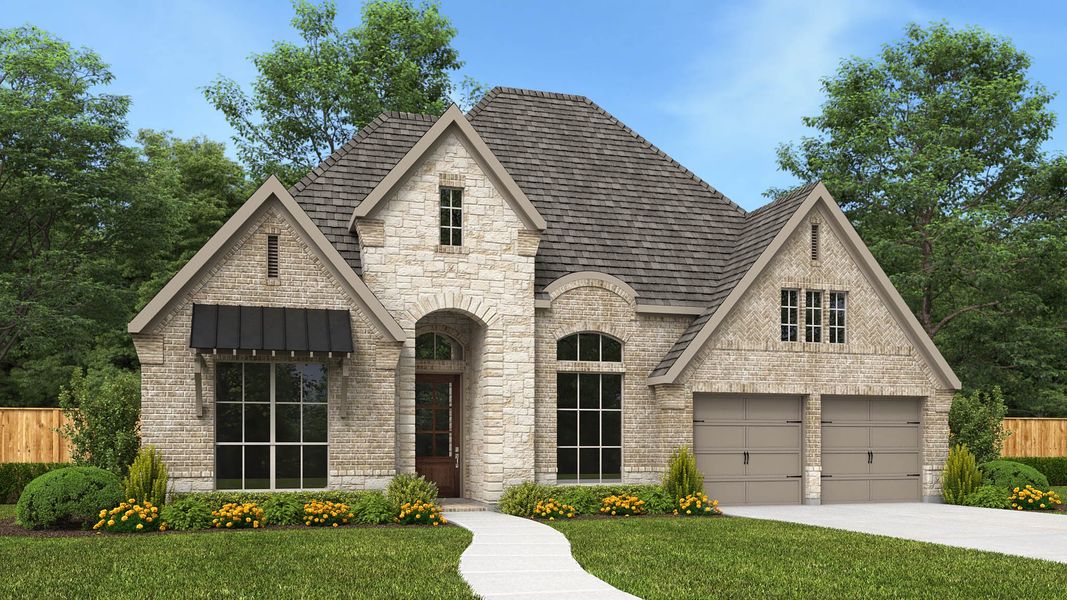 Front exterior of a home in the Fulbrook On Fulshear Creek 60' community, located in Fulshear, TX (Image 17).