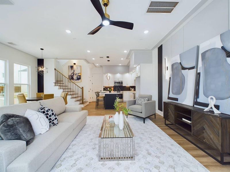 Furnished interior in a model home at Orange Spring Homes in Houston (Image 28).