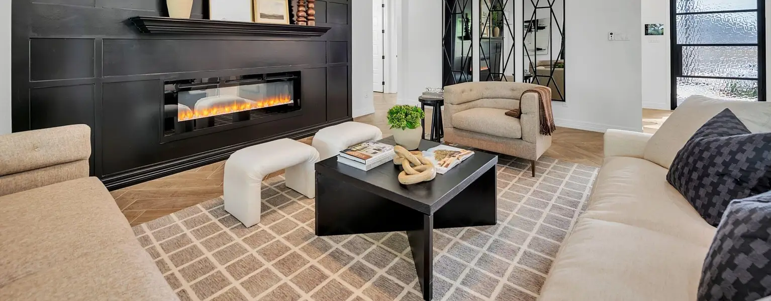 Furnished interior in a model home at College Park in Troy (Image 3).