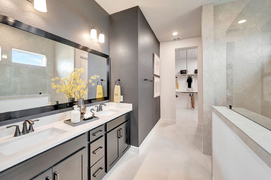 Furnished interior in a model home at Sienna - Landmark Row Collection in Missouri City (Image 27).