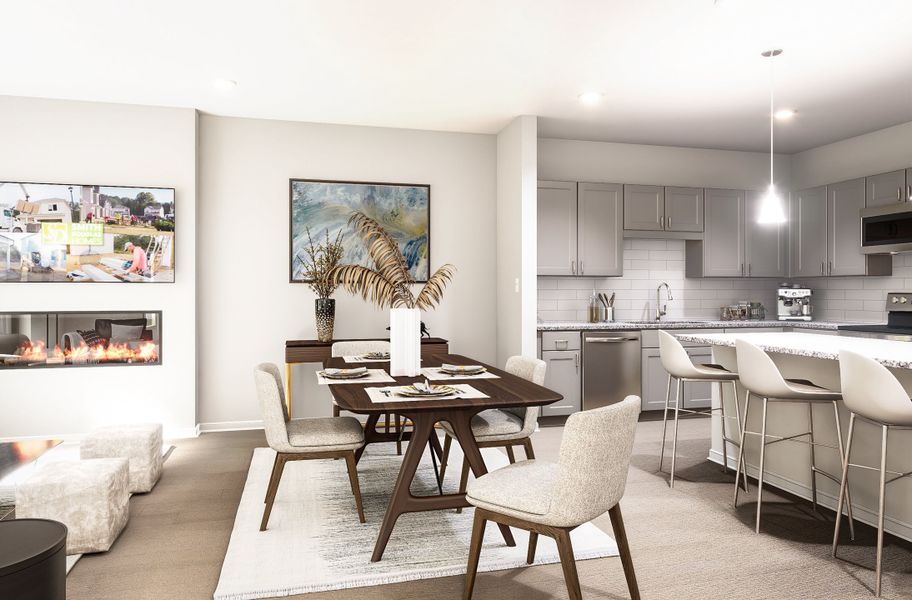 Furnished interior in a model home at Crescent Towns in Riverdale (Image 27). Furnished interior in a model home at Crescent Towns in Riverdale (Image 27).