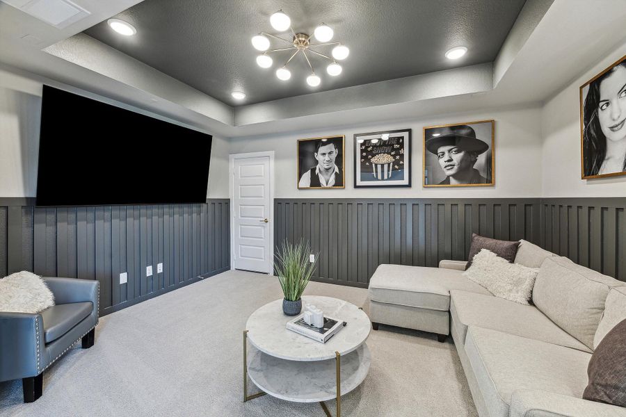 Furnished interior in a model home at The Woodlands Hills – 55' in Willis (Image 20).