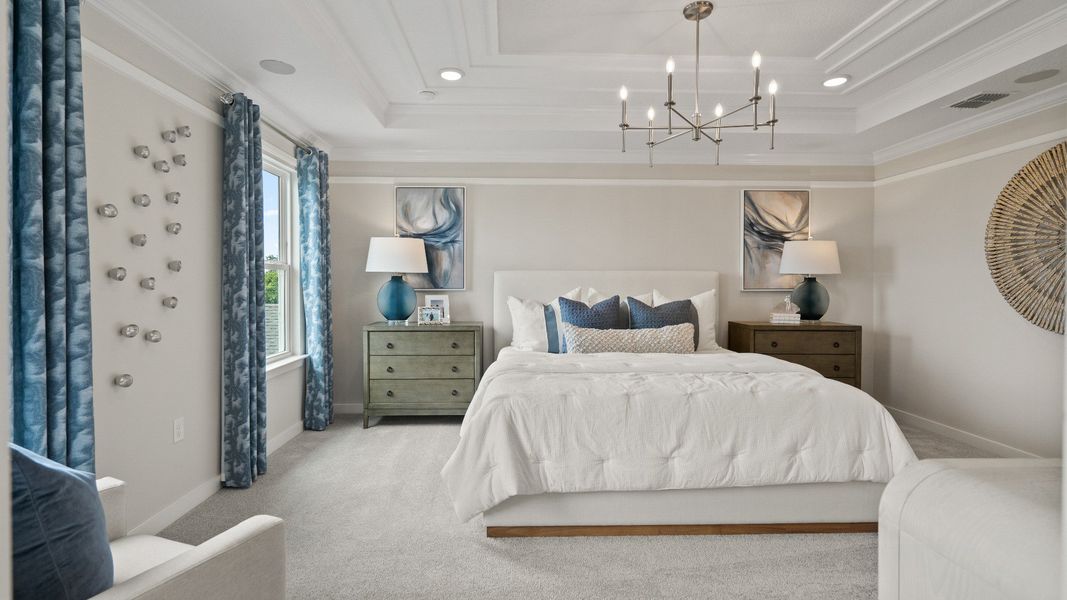 Primary Suite in New Single Family Homes in New Smyrna Beach Ardisia Park DRB Homes.