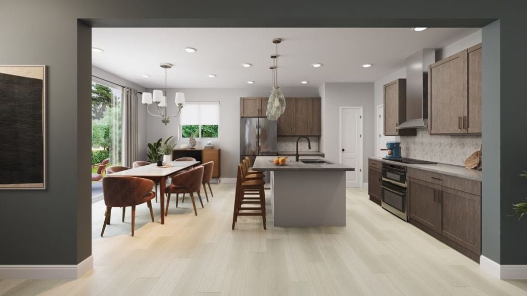 Furnished interior in a model home at Trailstone Villas Collection in Arvada (Image 2).