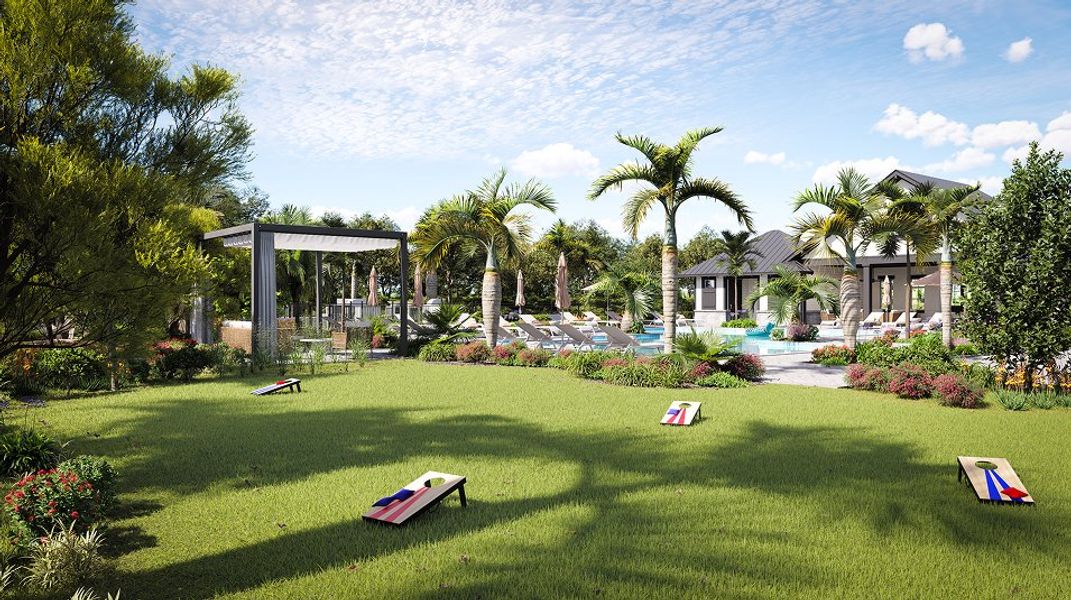 Acacia Fields Amenity Clubhouse Lawn Cornhole 10 31 25