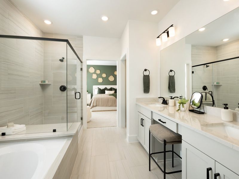 Furnished interior in a model home at Pinewood Trails - Luxe Series in Atascocita (Image 10).