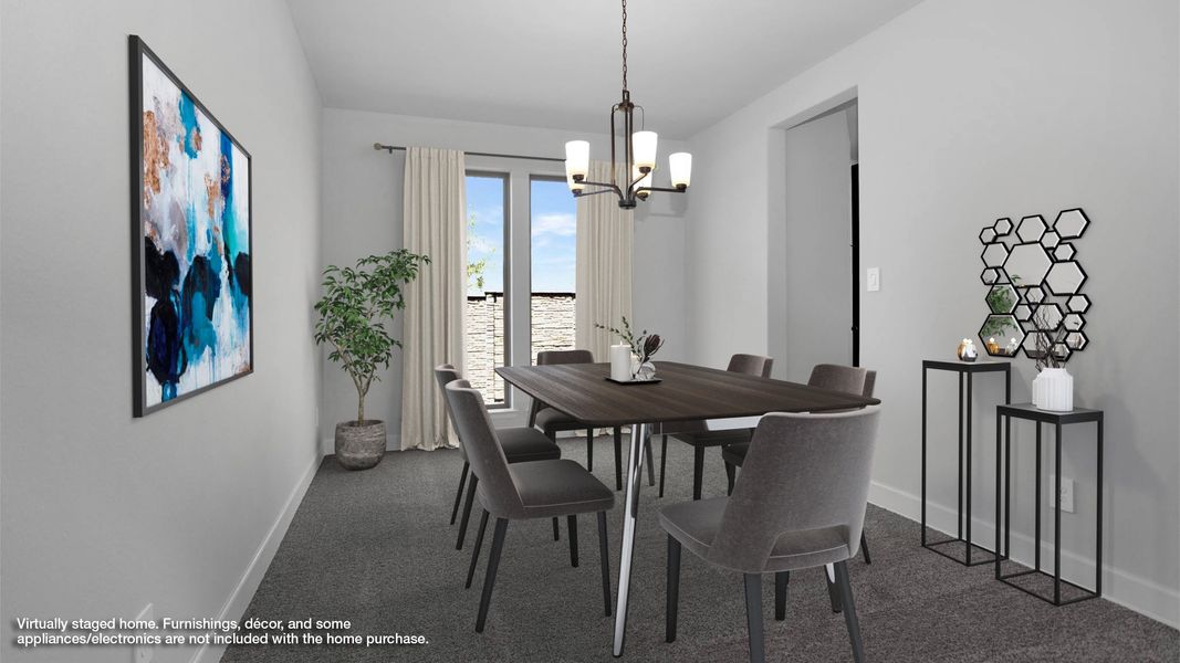 Furnished interior in a model home at Midline 55' in Houston (Image 8).