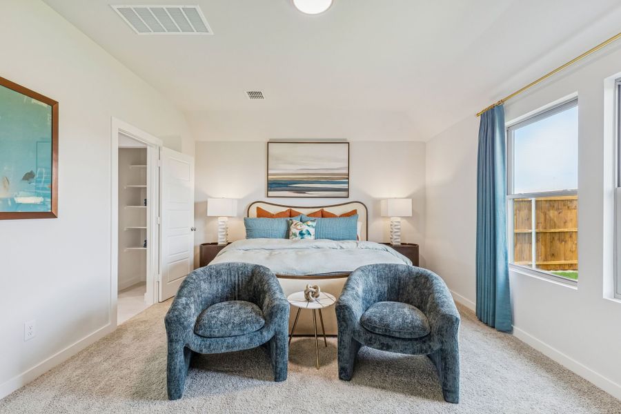 Primary Suite in a Terra Vella Hayden Model Home in Fort Worth TX by Trophy Signature Homes
