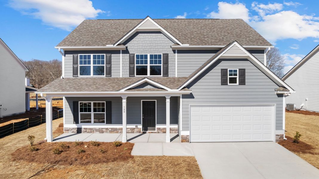 Front exterior of a home in the Falls Creek community, located in Flowery Branch, GA (Image 4).